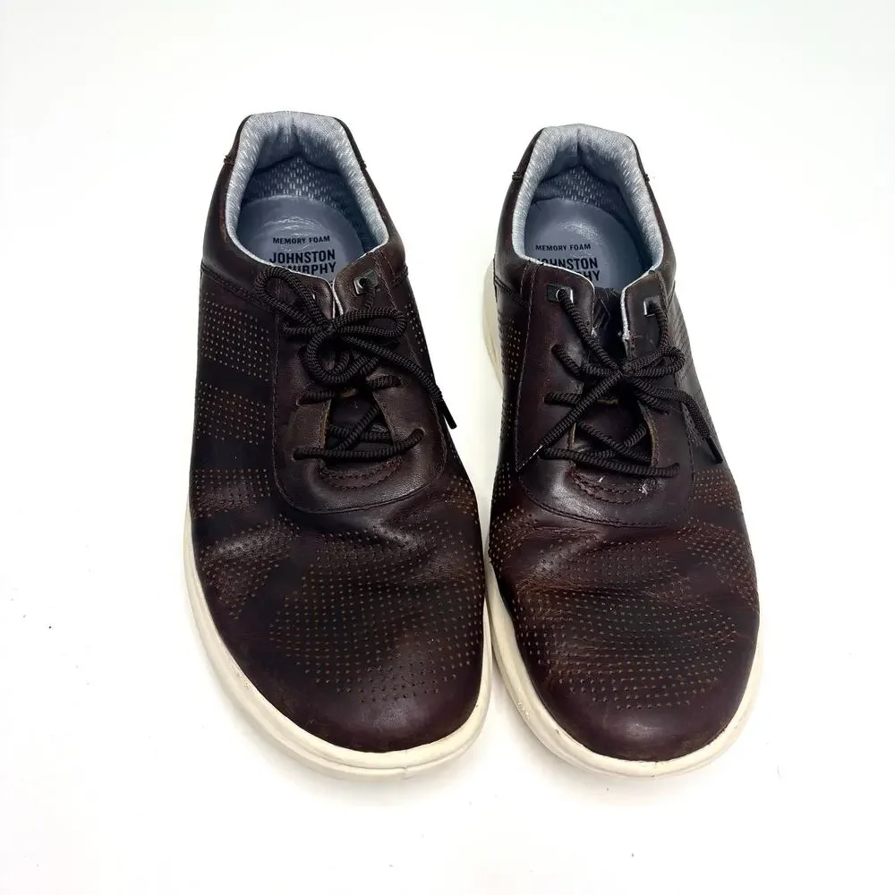 Johnston & Murphy Brown Perforated Leather Lace Up Oxford Sneaker Sole 11.5